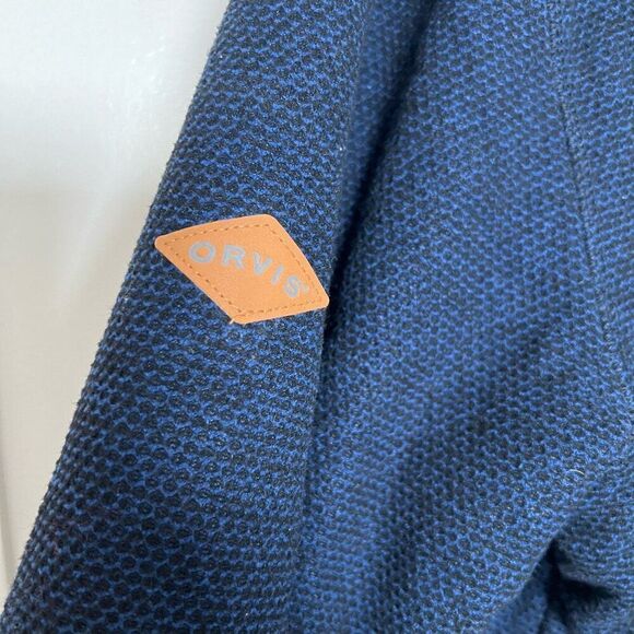 ORVIS Sweater Mens Sz M Blue 1/4 Zip Sherpa Long Sleeve Casual Outdoor Fall - Picture 5 of 12